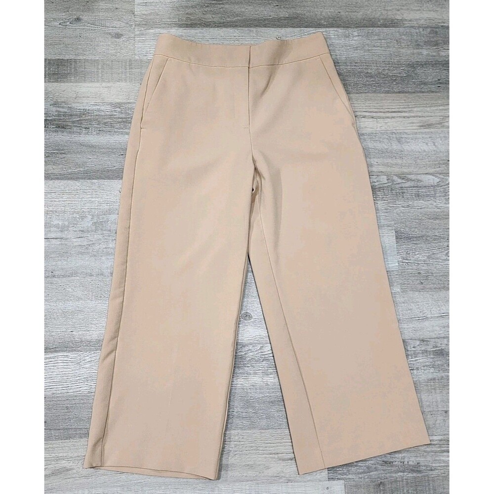 Ann Taylor Factory Women's cropped wide-leg pants beige Sizes 6
